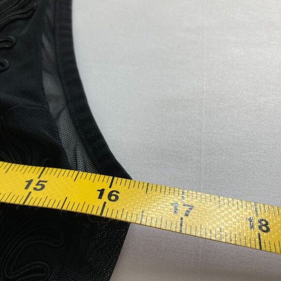 Flora Nikrooz Women’s Black Embroidered Floral Long Whimsigoth Nightgown Size M - Picture 4 of 11